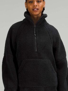 Lululemon Scuba Black Fleece Quarter Zip Hoodie Size M/L
